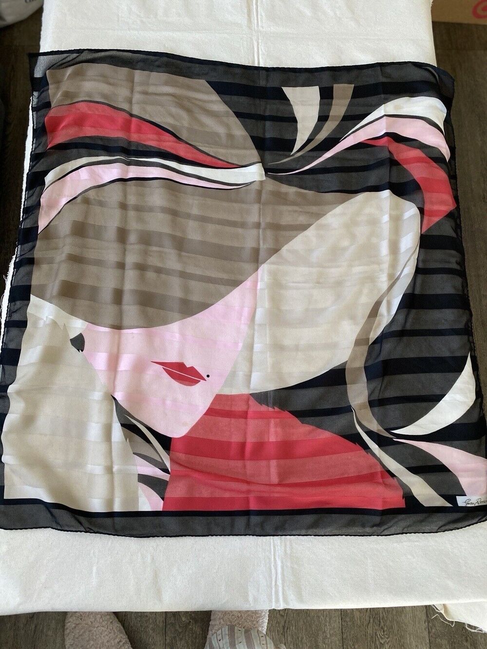 Gim Renoir Scarf 30" x 30" Red White Blue